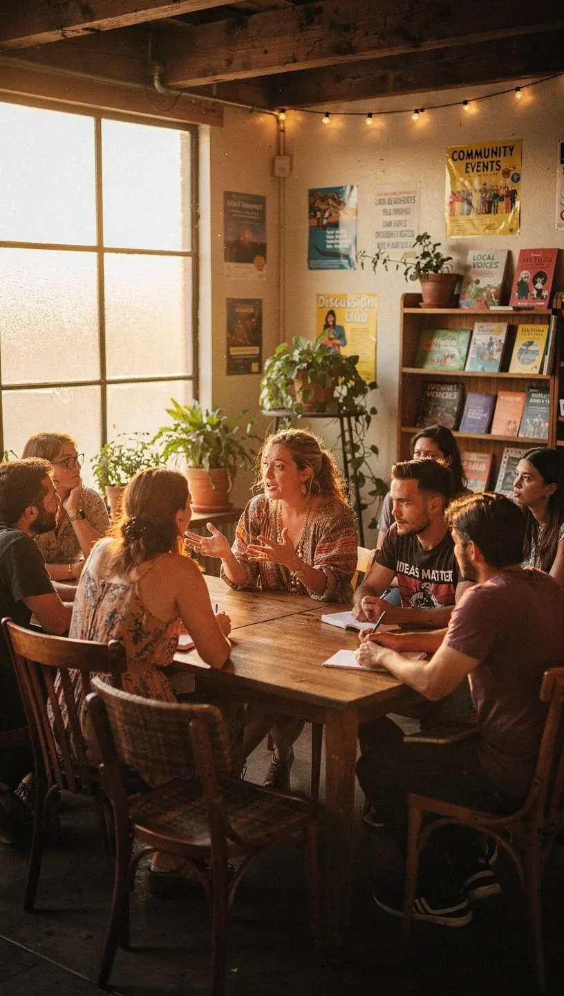 Community members engaged in diverse discussion formats.